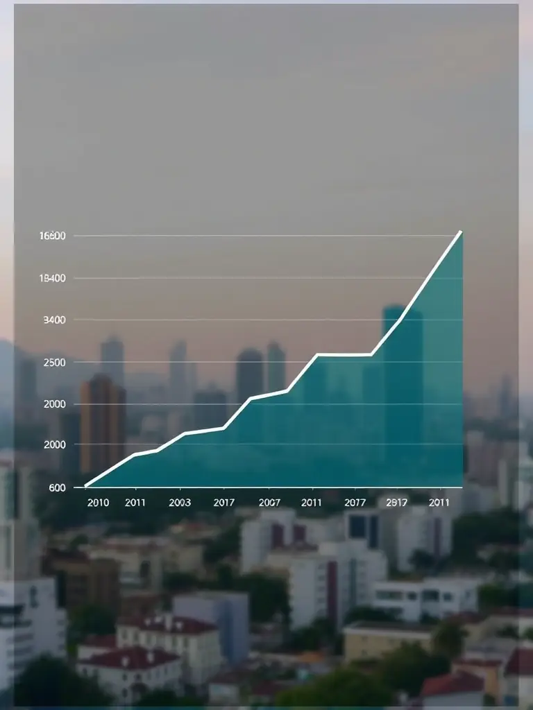 A graph showing the projected growth in property values in the Bogor region, emphasizing the investment benefits of Harmoni Horizon Valley.