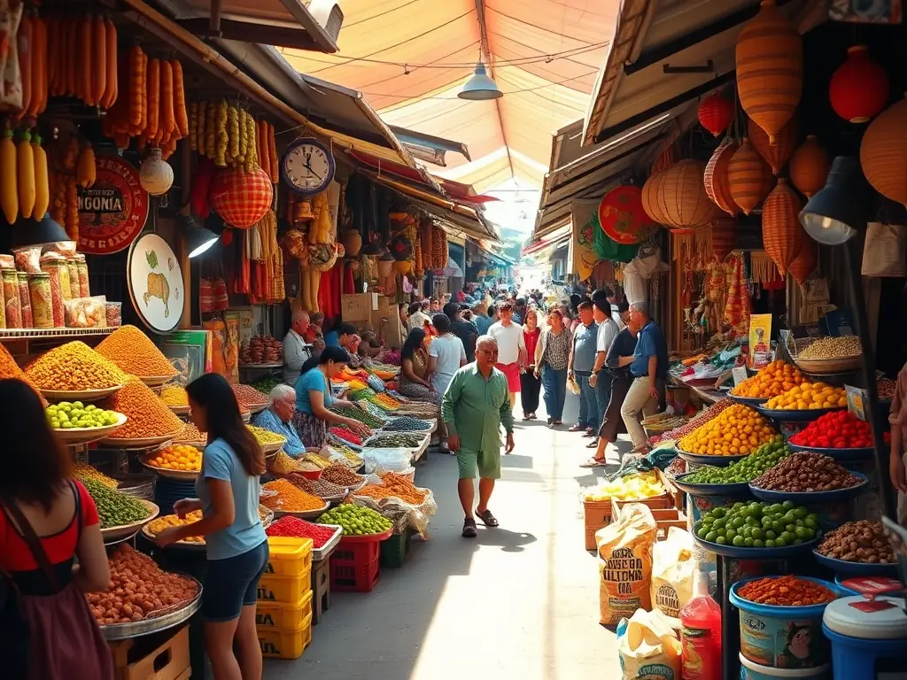 A vibrant local market scene in Bogor, showcasing the availability of fresh produce, local crafts, and cultural experiences near Harmoni Horizon Valley.