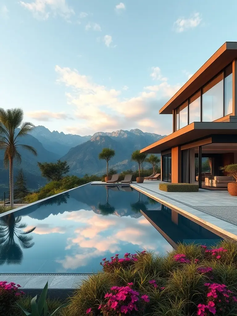 A modern architectural rendering of a villa nestled in the hills of Harmoni Horizon Valley, illustrating the potential for luxury living and rental income.